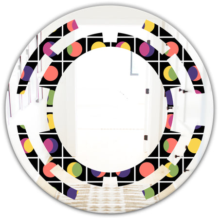 Retro Circular Moons - Modern Round or Oval Wall Mirror - Space