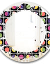 Retro Circular Moons - Modern Round or Oval Wall Mirror - Leaves