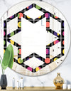 Retro Circular Moons - Modern Round or Oval Wall Mirror - Hexagon Star