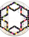 Retro Circular Moons - Modern Round or Oval Wall Mirror - Hexagon Star