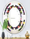 Retro Circular Moons - Modern Round or Oval Wall Mirror - Space