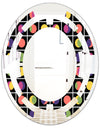 Retro Circular Moons - Modern Round or Oval Wall Mirror - Space