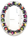 Retro Circular Moons - Modern Round or Oval Wall Mirror - Leaves