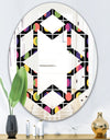 Retro Circular Moons - Modern Round or Oval Wall Mirror - Hexagon Star