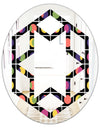 Retro Circular Moons - Modern Round or Oval Wall Mirror - Hexagon Star
