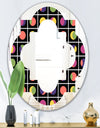 Retro Circular Moons - Modern Round or Oval Wall Mirror - Quatrefoil