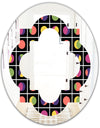 Retro Circular Moons - Modern Round or Oval Wall Mirror - Quatrefoil