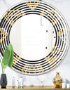 Vintage Golden Diamonds - Modern Round or Oval Wall Mirror - Wave