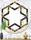 Vintage Golden Diamonds - Modern Round or Oval Wall Mirror - Hexagon Star