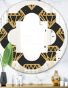 Vintage Golden Diamonds - Modern Round or Oval Wall Mirror - Quatrefoil