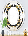 Vintage Golden Diamonds - Modern Round or Oval Wall Mirror - Space