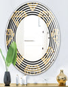 Vintage Golden Diamonds - Modern Round or Oval Wall Mirror - Wave