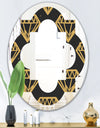 Vintage Golden Diamonds - Modern Round or Oval Wall Mirror - Quatrefoil