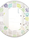 geometric pattern with leaves - Modern Round or Oval Wall Mirror - Wave