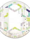 geometric pattern with leaves - Modern Round or Oval Wall Mirror - Hexagon Star