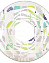 geometric pattern with leaves - Modern Round or Oval Wall Mirror - Whirl