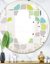 geometric pattern with leaves - Modern Round or Oval Wall Mirror - Quatrefoil