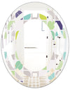 geometric pattern with leaves - Modern Round or Oval Wall Mirror - Space