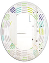 geometric pattern with leaves - Modern Round or Oval Wall Mirror - Wave