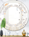 Retro Geometrical Pattern II - Modern Round or Oval Wall Mirror - Space