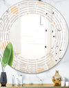 Retro Geometrical Pattern II - Modern Round or Oval Wall Mirror - Wave