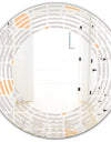 Retro Geometrical Pattern II - Modern Round or Oval Wall Mirror - Wave