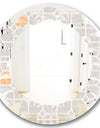 Retro Geometrical Pattern II - Modern Round or Oval Wall Mirror - Leaves