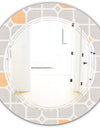 Retro Geometrical Pattern II - Modern Round or Oval Wall Mirror - Triple C