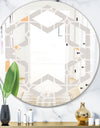Retro Geometrical Pattern II - Modern Round or Oval Wall Mirror - Hexagon Star