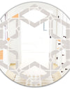 Retro Geometrical Pattern II - Modern Round or Oval Wall Mirror - Hexagon Star