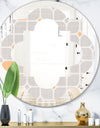 Retro Geometrical Pattern II - Modern Round or Oval Wall Mirror - Quatrefoil