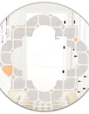 Retro Geometrical Pattern II - Modern Round or Oval Wall Mirror - Quatrefoil