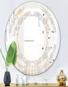 Retro Geometrical Pattern II - Modern Round or Oval Wall Mirror - Space