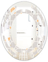 Retro Geometrical Pattern II - Modern Round or Oval Wall Mirror - Space