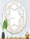 Retro Geometrical Pattern II - Modern Round or Oval Wall Mirror - Hexagon Star