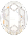 Retro Geometrical Pattern II - Modern Round or Oval Wall Mirror - Hexagon Star