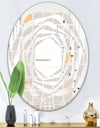 Retro Geometrical Pattern II - Modern Round or Oval Wall Mirror - Whirl