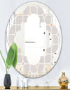 Retro Geometrical Pattern II - Modern Round or Oval Wall Mirror - Quatrefoil
