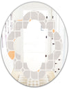 Retro Geometrical Pattern II - Modern Round or Oval Wall Mirror - Quatrefoil