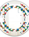 Retro Ornamental Design II - Modern Round or Oval Wall Mirror - Space