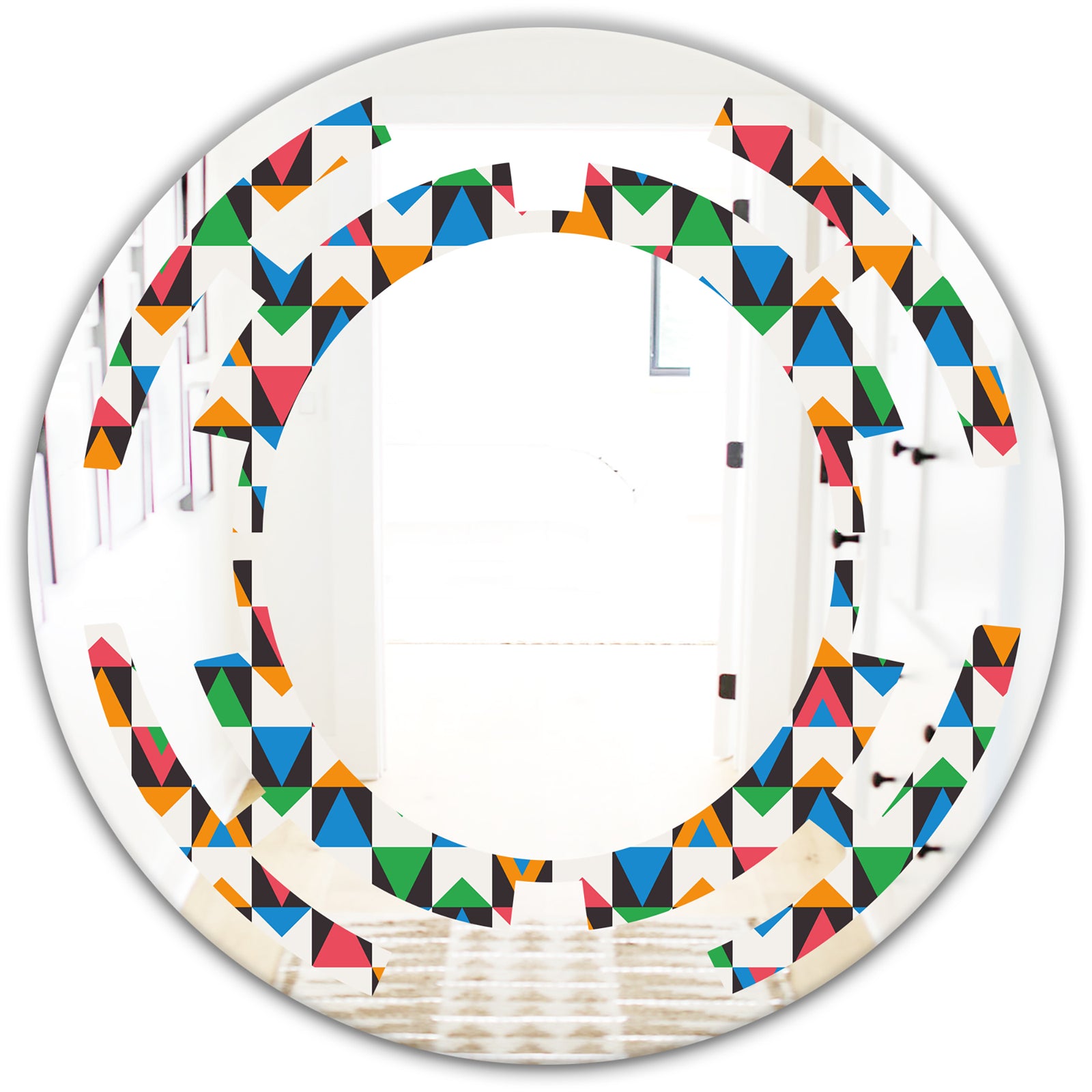 Retro Ornamental Design II - Modern Round or Oval Wall Mirror - Space