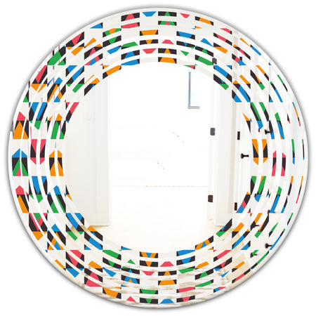 Retro Ornamental Design II - Modern Round or Oval Wall Mirror - Wave