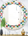 Retro Ornamental Design II - Modern Round or Oval Wall Mirror - Leaves