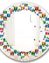 Retro Ornamental Design II - Modern Round or Oval Wall Mirror - Leaves