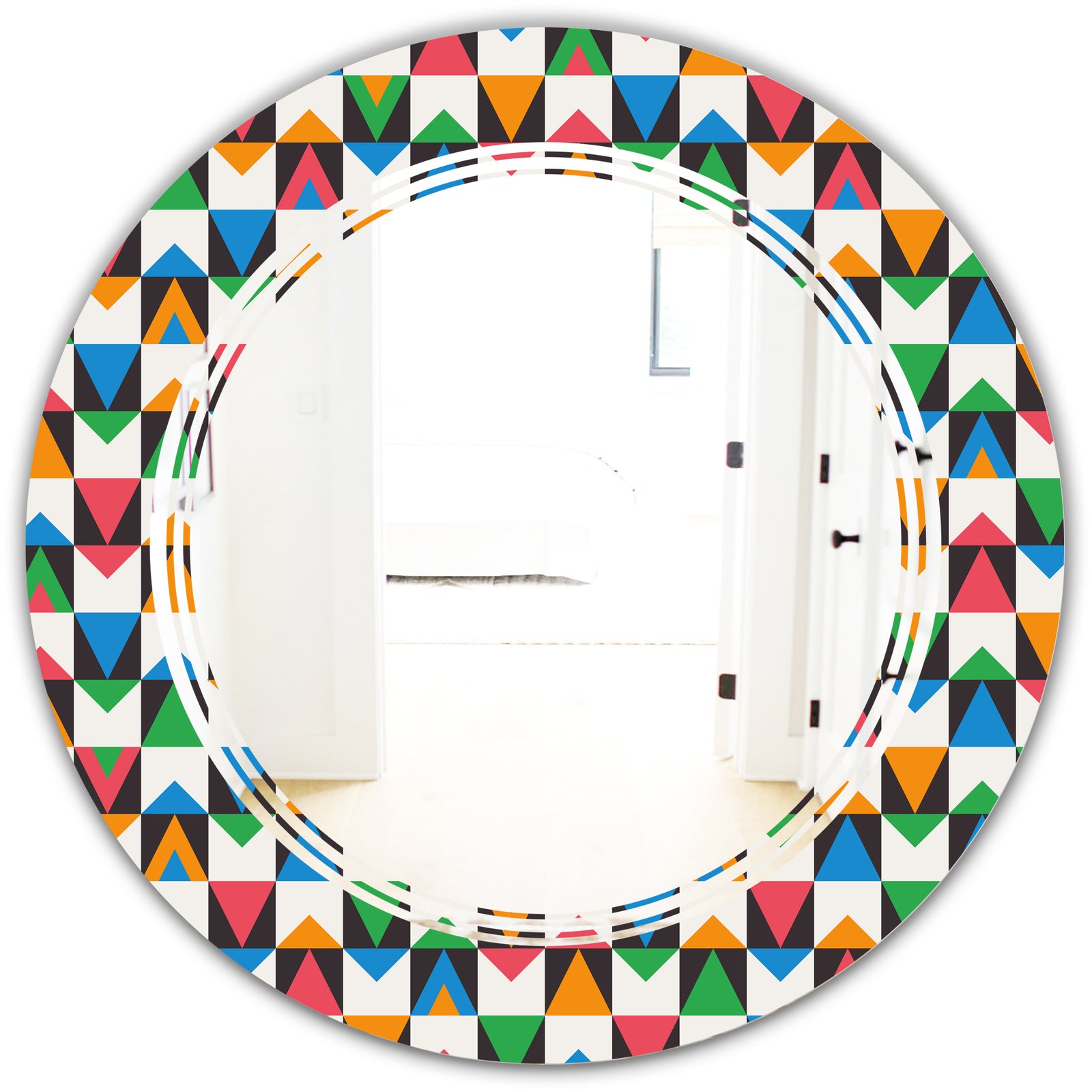 Retro Ornamental Design II - Modern Round or Oval Wall Mirror - Triple C