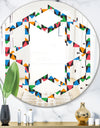 Retro Ornamental Design II - Modern Round or Oval Wall Mirror - Hexagon Star