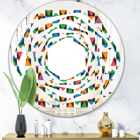 Retro Ornamental Design II - Modern Round or Oval Wall Mirror - Whirl