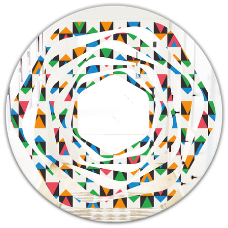 Retro Ornamental Design II - Modern Round or Oval Wall Mirror - Whirl
