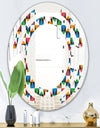 Retro Ornamental Design II - Modern Round or Oval Wall Mirror - Space