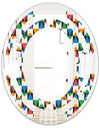 Retro Ornamental Design II - Modern Round or Oval Wall Mirror - Space